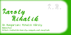 karoly mihalik business card