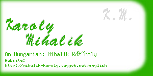 karoly mihalik business card